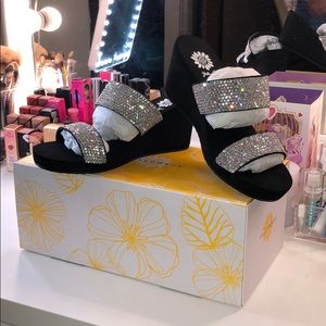 Yellow Box Frisky Rhinestone wedges